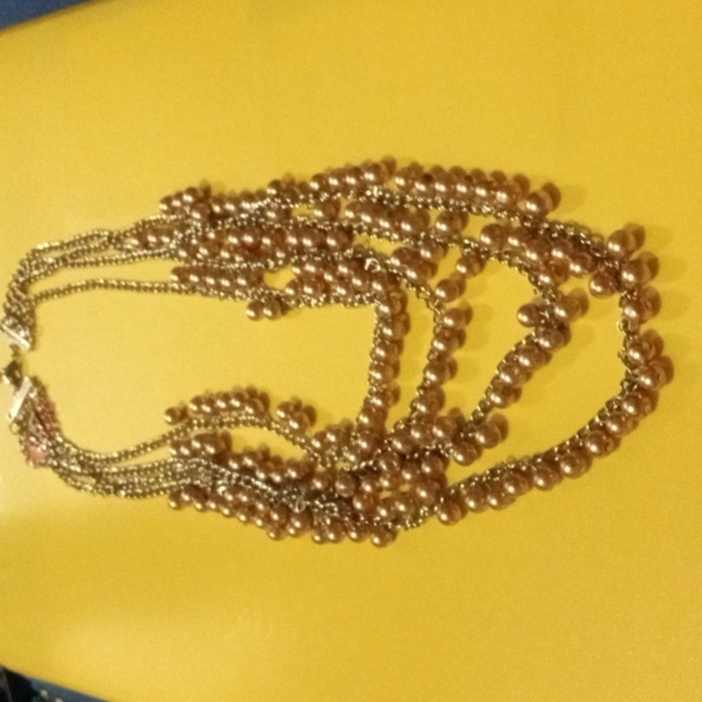 CLEARANCE Beige Shell Pearl 4 Strand Necklace